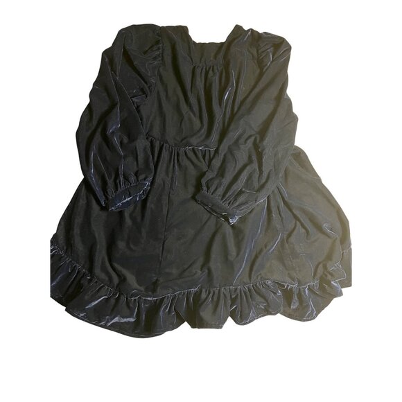 Free People Estella Velvet Mini Dress Tunic With V-Neckline Navy Blue Size M - Picture 9 of 15